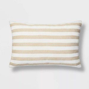 Lumbar Woven Stripe Pillow White/Neutral